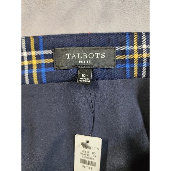 Talbots Tartan Plaid A-Line Skirt Women’s Size 10P Petite Wool Blend School NEW - Picture 2 of 11